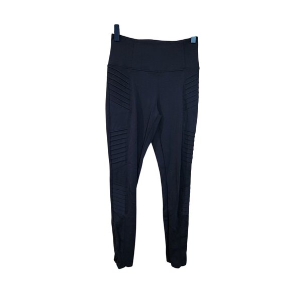 Athleta Delancey Moto Tight Leggings XSP Black High-Waisted With Zipper Ankle & - Picture 1 of 5